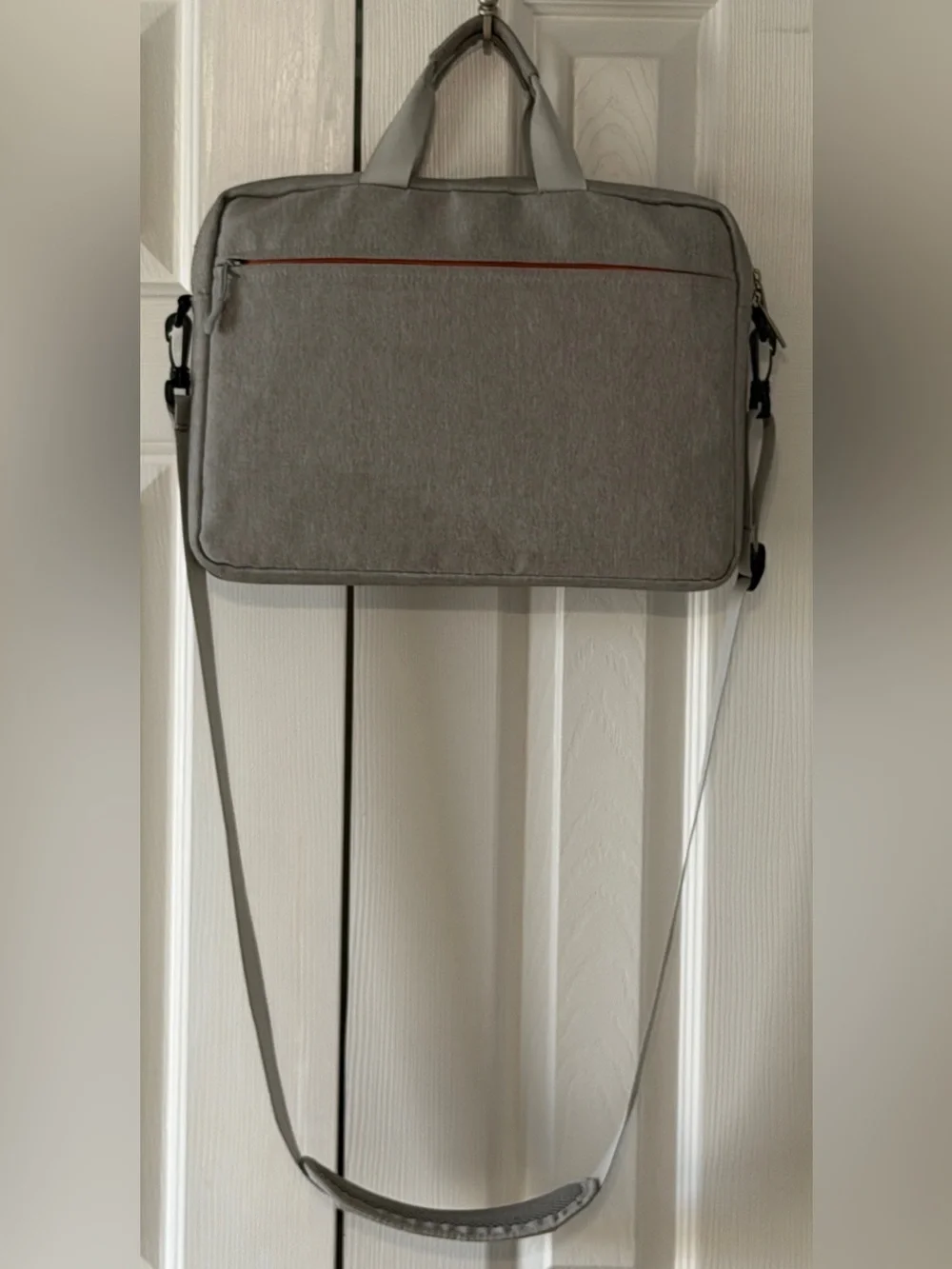 Mosiso 15” Laptop Messenger Bag Gray Orange Padded Shoulder Briefcase Case